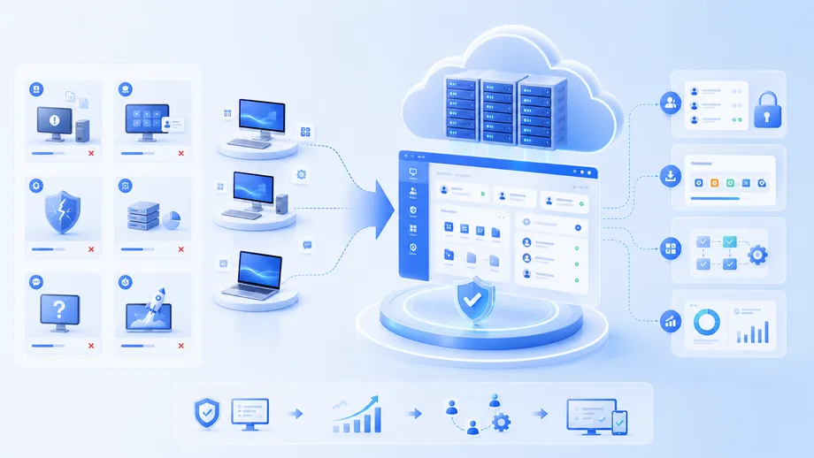 云桌面办公系统集中管理示意图